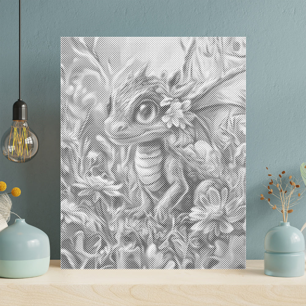 Bunter Drache inmitten von Blüten – Punktmalerei