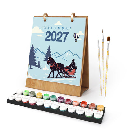 Vintage-Reise-Edition – 2027 Malen nach Zahlen Tischkalender