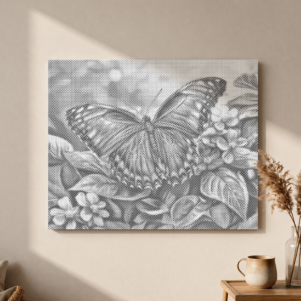 Blauer Schmetterling – Punktmalerei