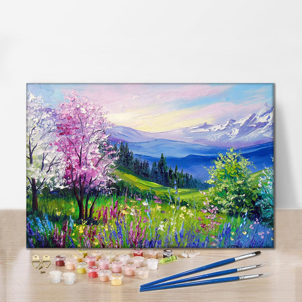 Primavera en los Alpes - pintar por números