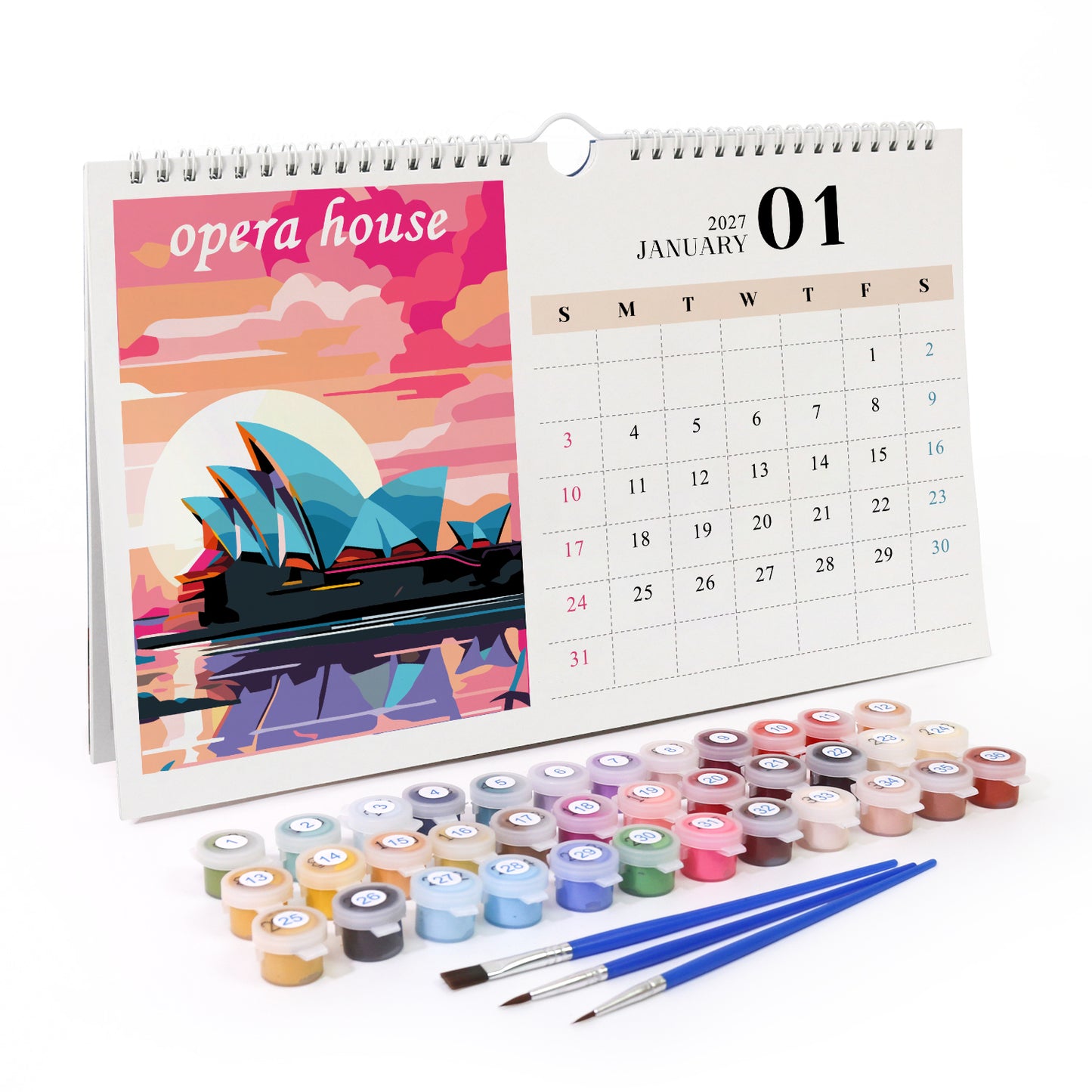 Famous Landmarks Edition – 2027 Malen nach Zahlen Tischkalender