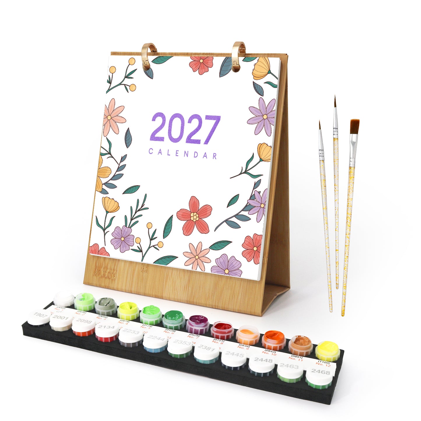 Blumen-Edition – 2027 Malen nach Zahlen Tischkalender