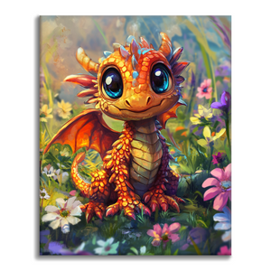 Kleiner Drache & Blumenwiese – Malen nach Zahlen