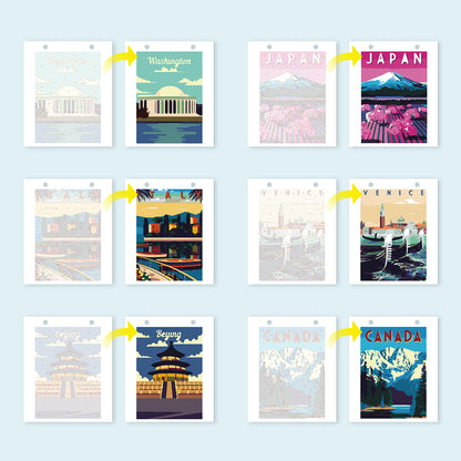 Weltreise-Edition – 2027 Malen nach Zahlen Tischkalender