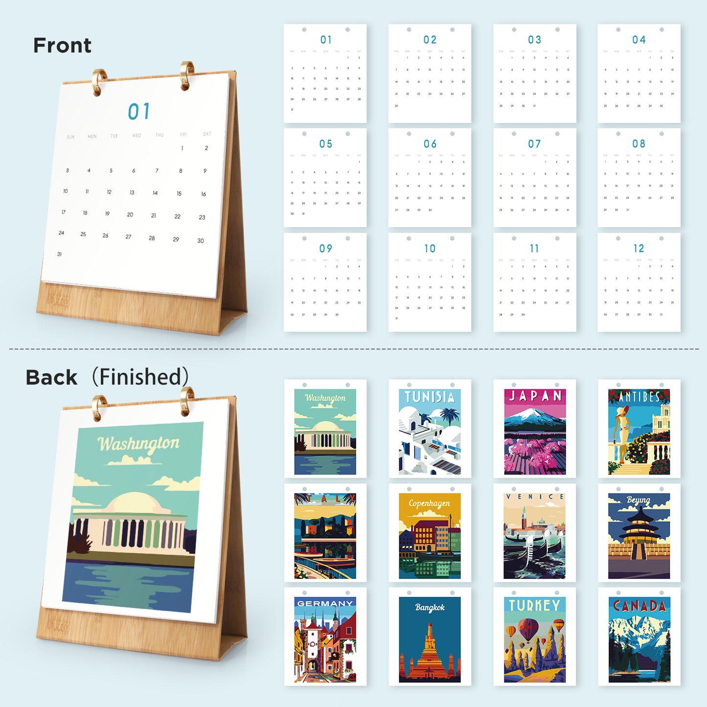 Weltreise-Edition – 2027 Malen nach Zahlen Tischkalender