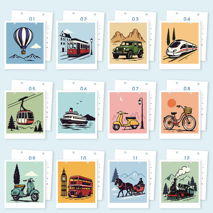 Vintage-Reise-Edition – 2027 Malen nach Zahlen Tischkalender