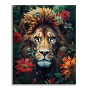 Foliage And Fury Löwe – Malen nach Zahlen