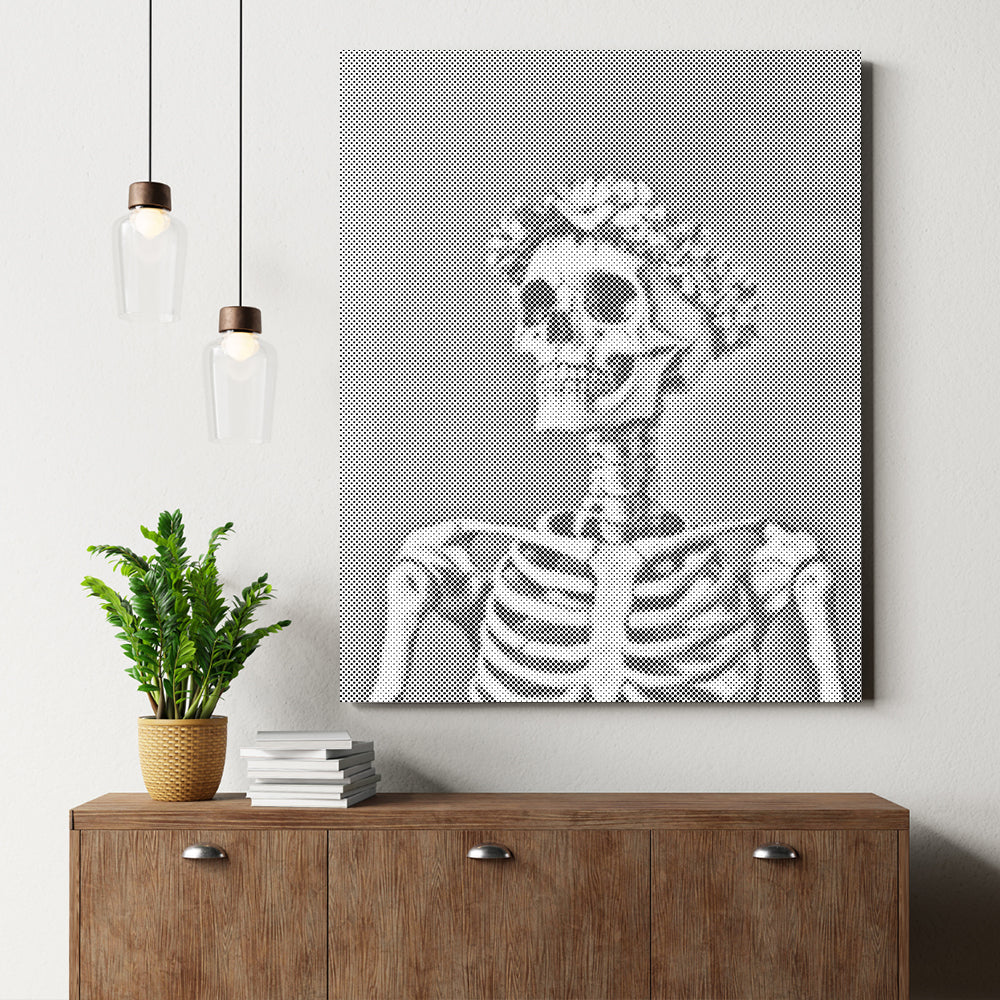 Lächelnder Totenkopf – Punktmalerei