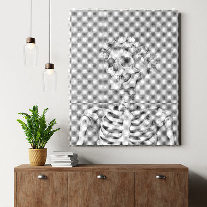 Lächelnder Totenkopf – Punktmalerei