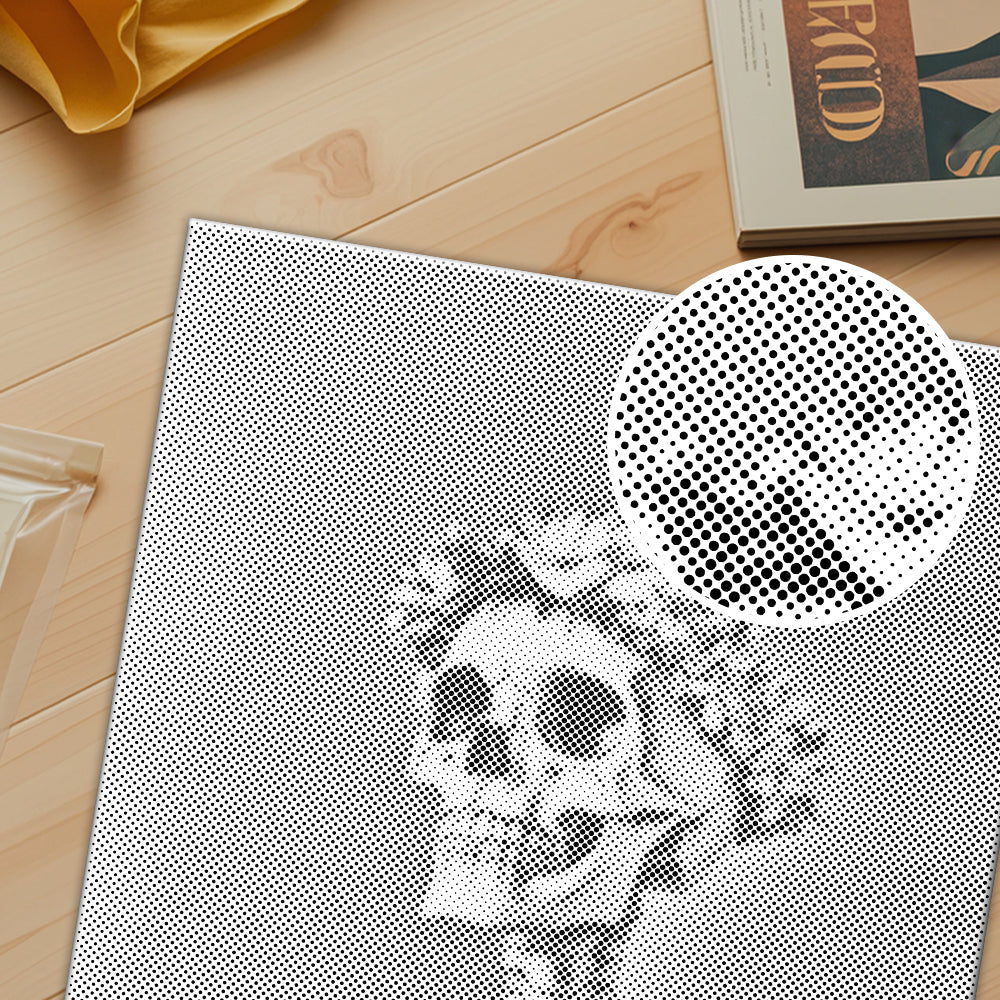 Lächelnder Totenkopf – Punktmalerei
