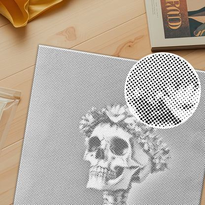 Lächelnder Totenkopf – Punktmalerei
