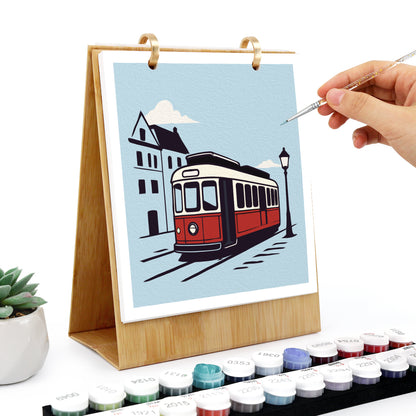 Vintage-Reise-Edition – 2027 Malen nach Zahlen Tischkalender