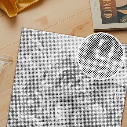 Bunter Drache inmitten von Blüten – Punktmalerei