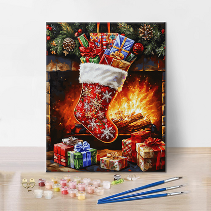 Kerstsok – Schilderen op nummer