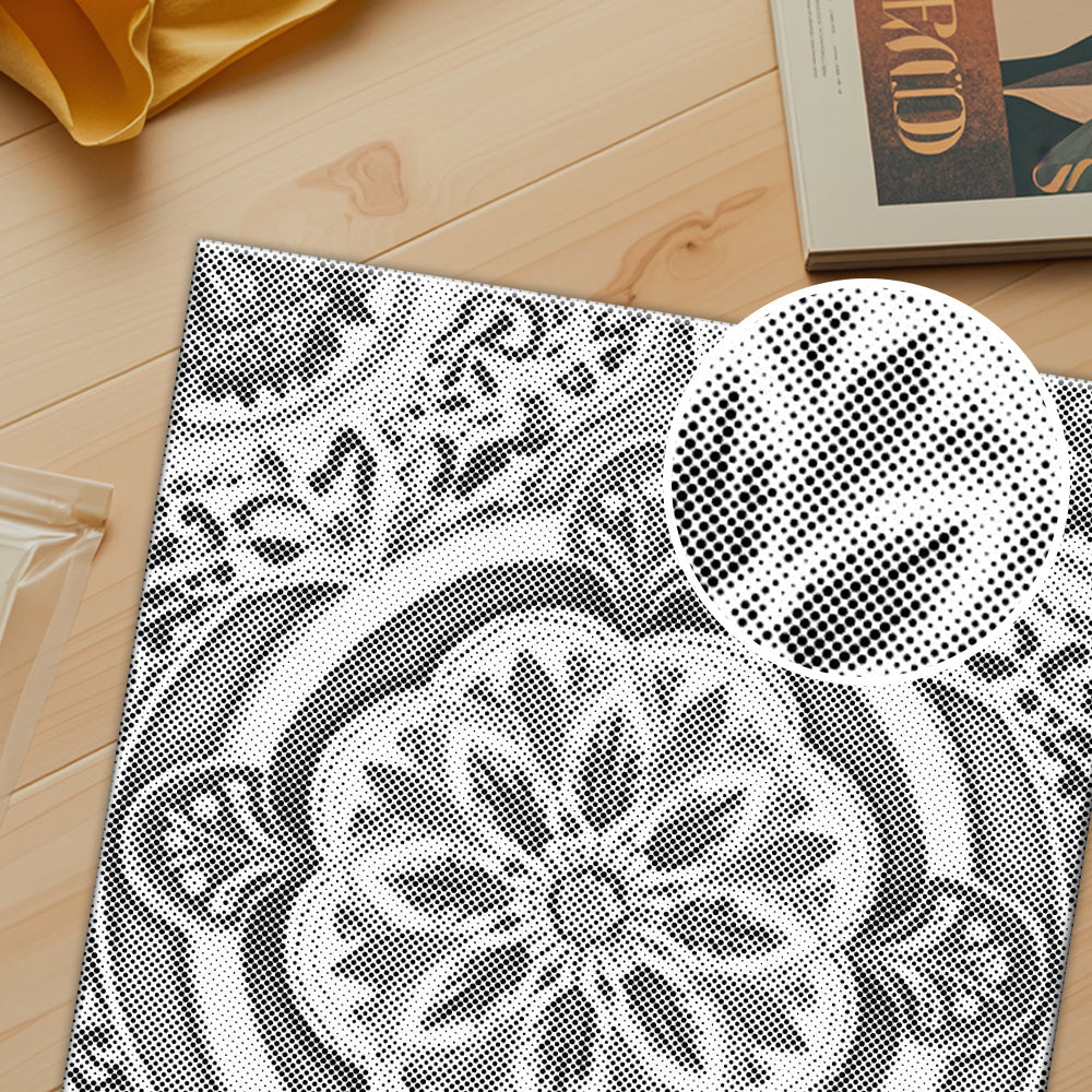 Goldgrünes Mandala – Punktmalerei