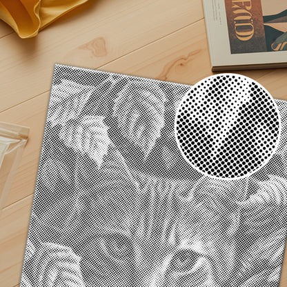 Blätter und Katze – Punktmalerei