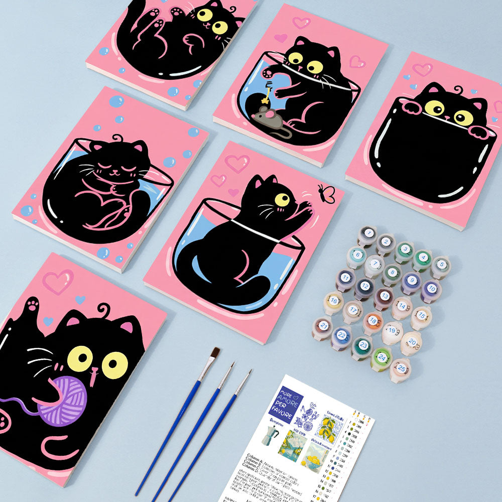 Rosa-schwarze Katzen