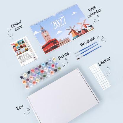 Famous Landmarks Edition – 2027 Malen nach Zahlen Tischkalender