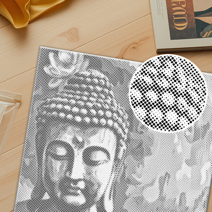 Buddha mit Blume – Punktmalerei