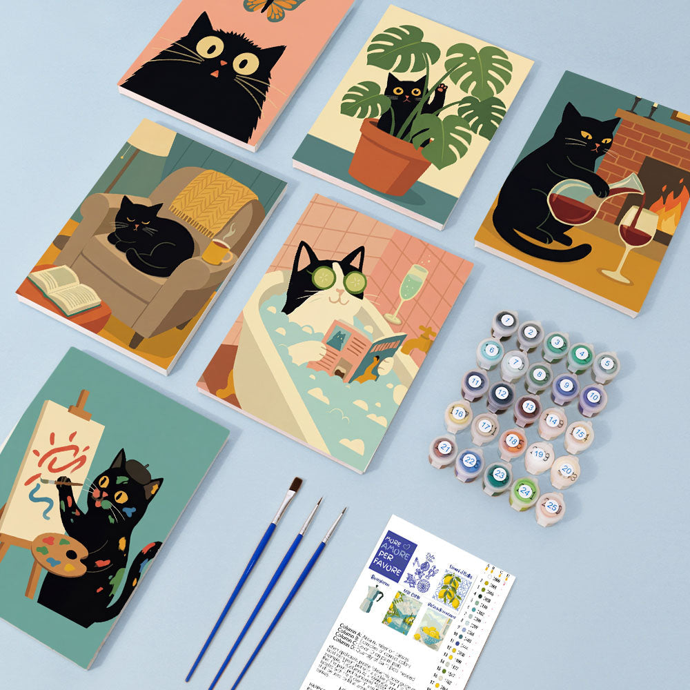 Gemächliche schwarze Katze