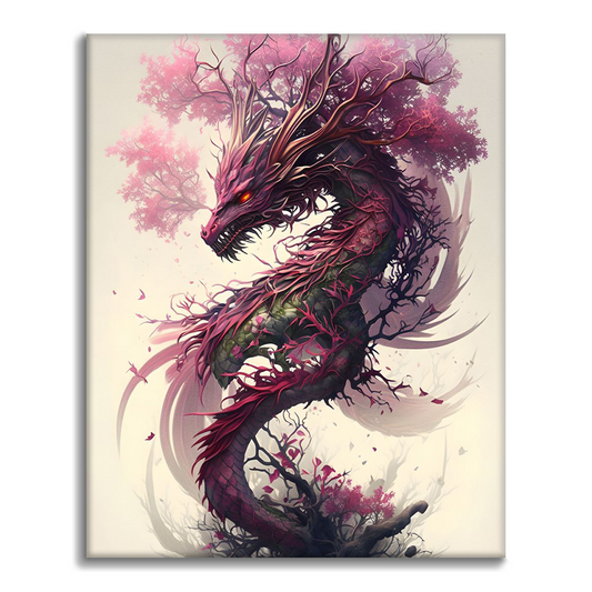 Dragón Sakura - Pintar por números