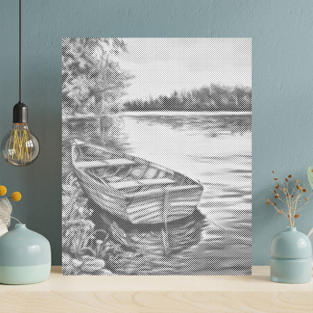 Boote auf dem See – Punktmalerei