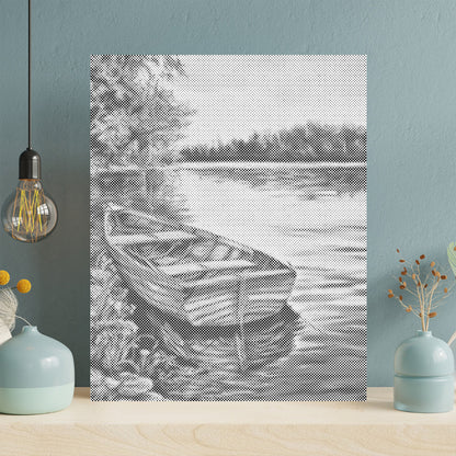 Boote auf dem See – Punktmalerei