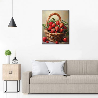 Mand met heerlijke aardbeien – schilderen op nummer