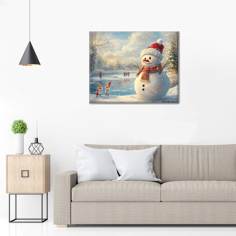 Muñeco de nieve navideño – Pintar por números