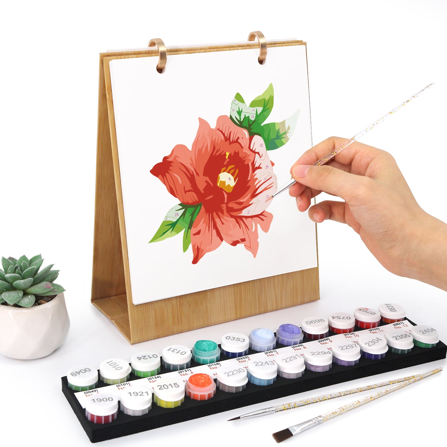 Blumen-Edition – 2027 Malen nach Zahlen Tischkalender