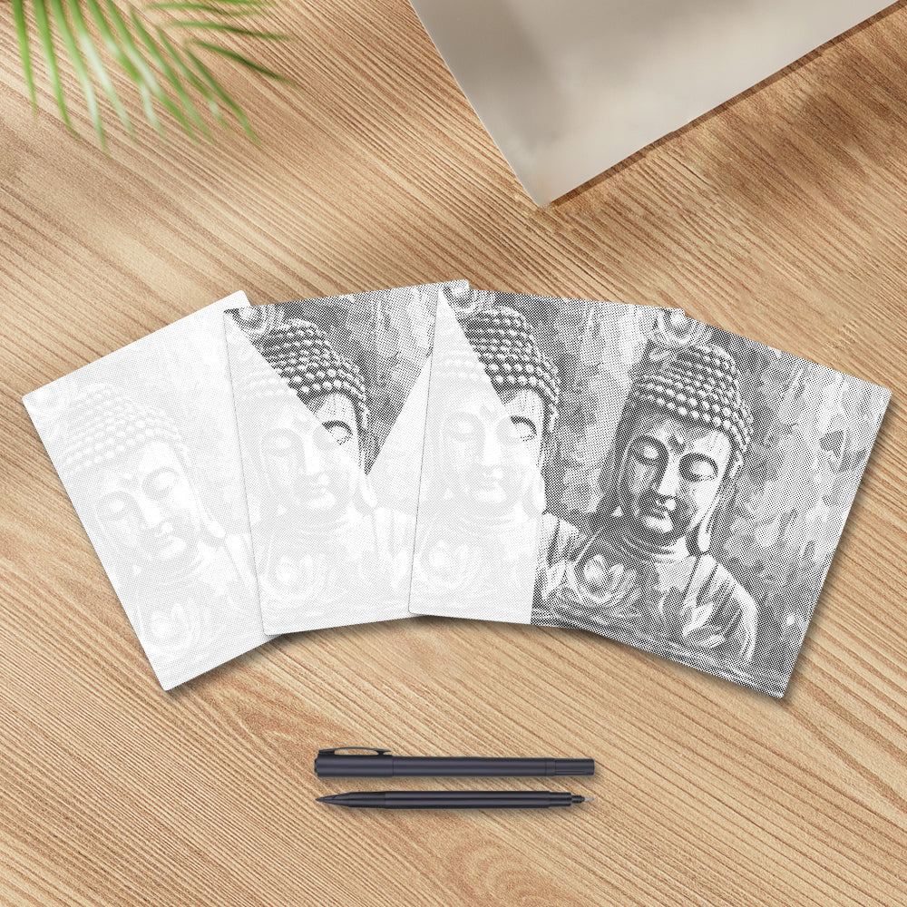 Buddha mit Blume – Punktmalerei