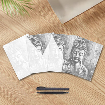 Buddha mit Blume – Punktmalerei