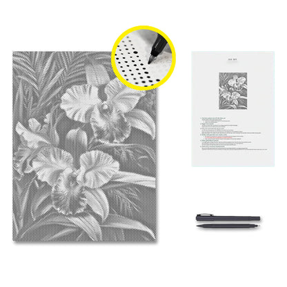 Rosa Orchidee – Punktmalerei