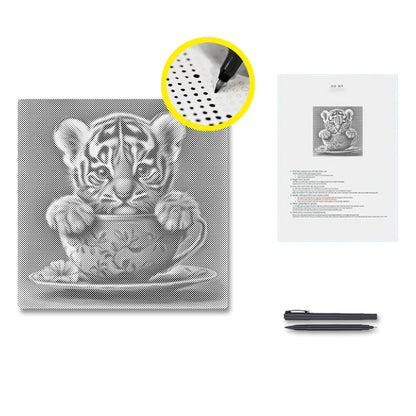 Entzückendes Tigerjunges – Punktmalerei