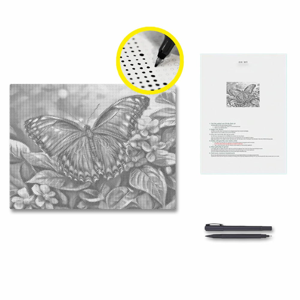 Blauer Schmetterling – Punktmalerei