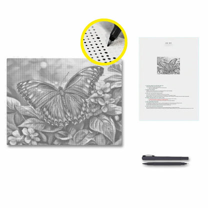 Blauer Schmetterling – Punktmalerei