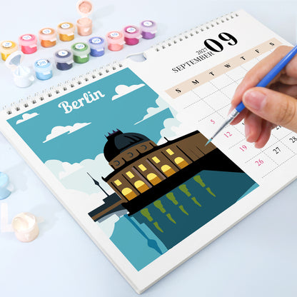 Famous Landmarks Edition – 2027 Malen nach Zahlen Tischkalender