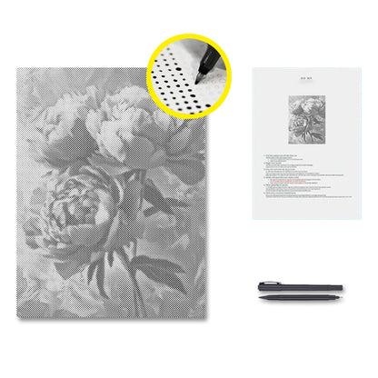 Rosa Pfingstrose – Punktmalerei