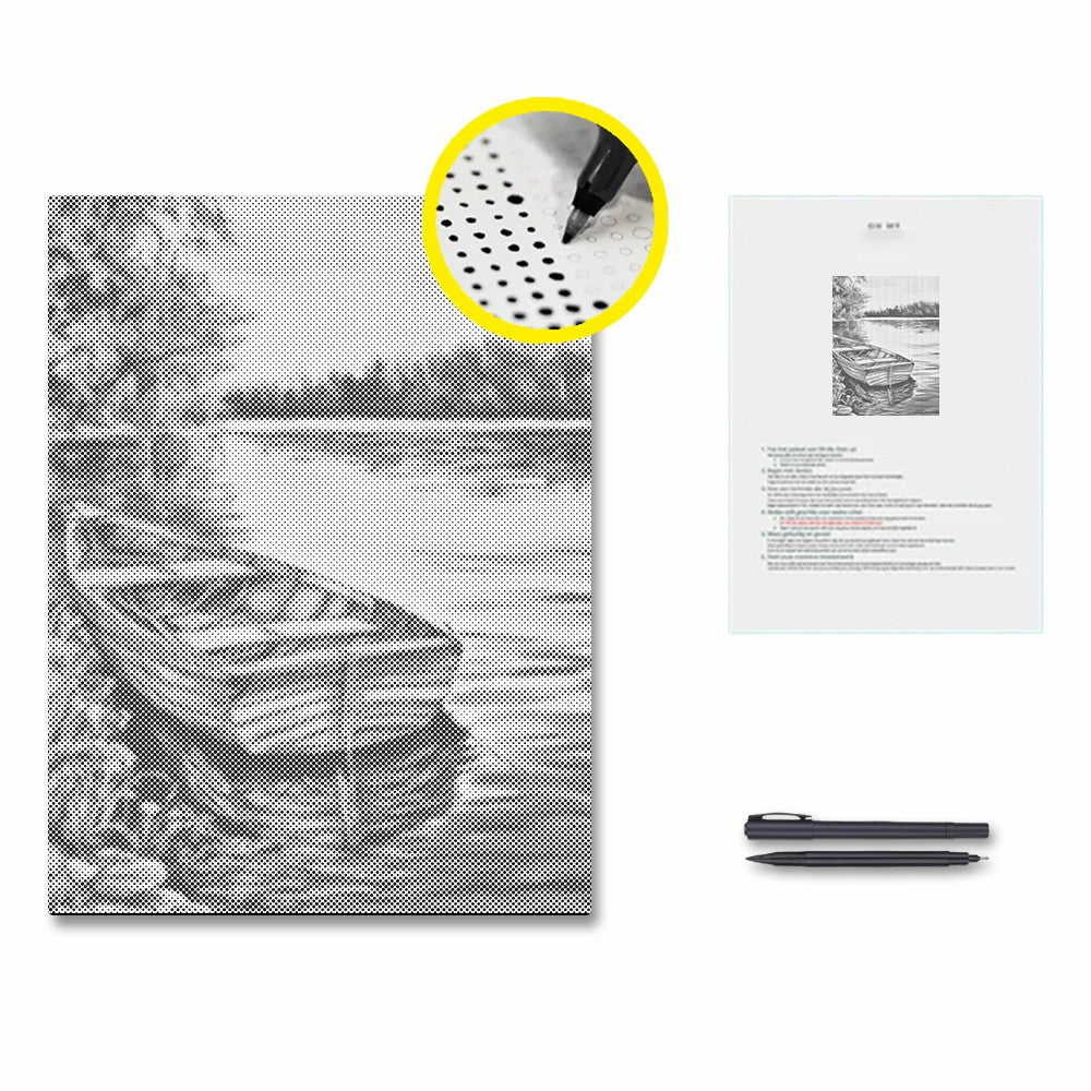 Boote auf dem See – Punktmalerei