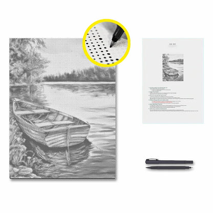 Boote auf dem See – Punktmalerei