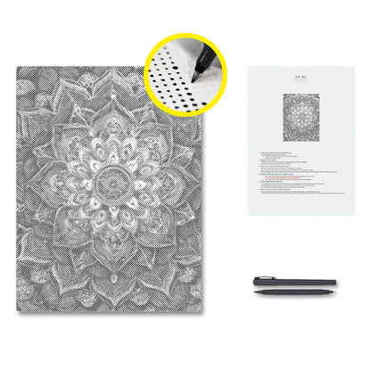 Regenbogenblumen-Mandala – Punktmalerei
