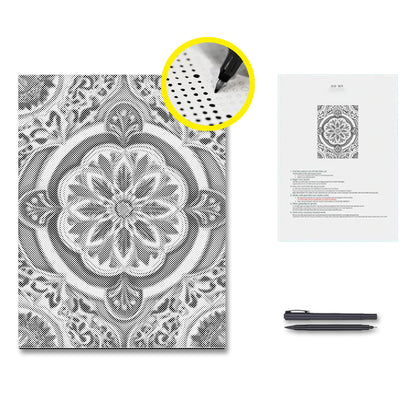 Goldgrünes Mandala – Punktmalerei