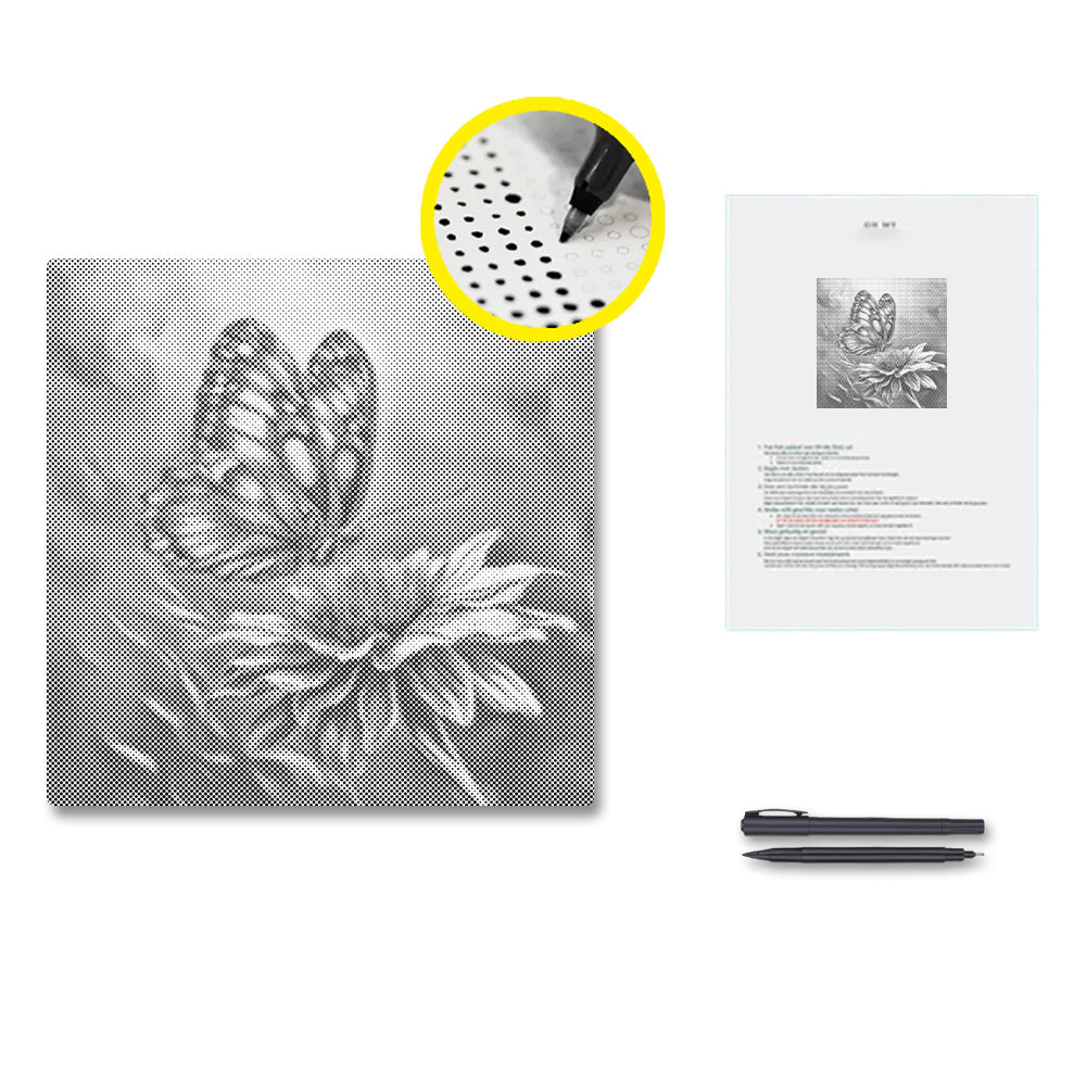 Lebhafter Schmetterling – Punktmalerei