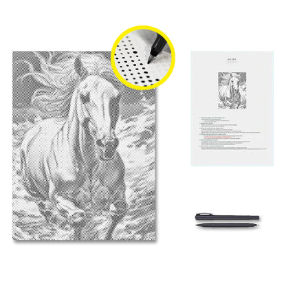 Majestätisches galoppierendes Pferd – Punktmalerei