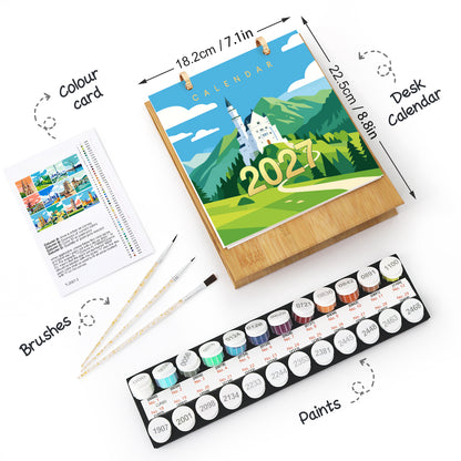 Reise-Edition – 2027 Malen nach Zahlen Tischkalender