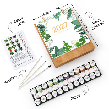 Pflanzen-Edition – 2027 Malen nach Zahlen Tischkalender