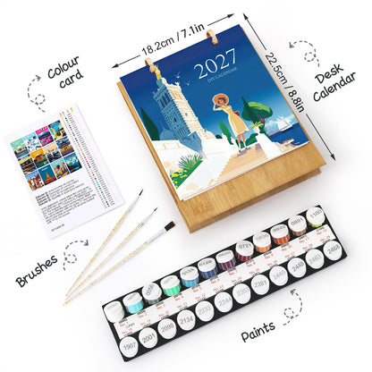 Weltreise-Edition – 2027 Malen nach Zahlen Tischkalender