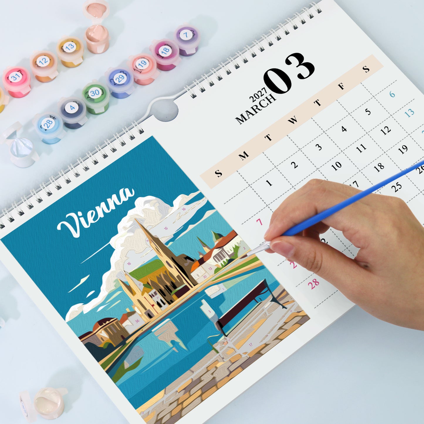 Famous Landmarks Edition – 2027 Malen nach Zahlen Tischkalender