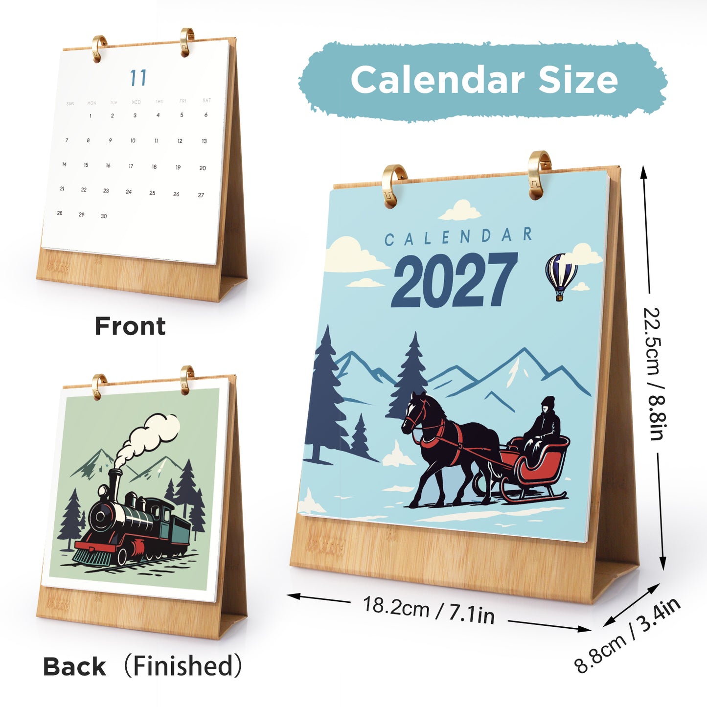 Vintage-Reise-Edition – 2027 Malen nach Zahlen Tischkalender
