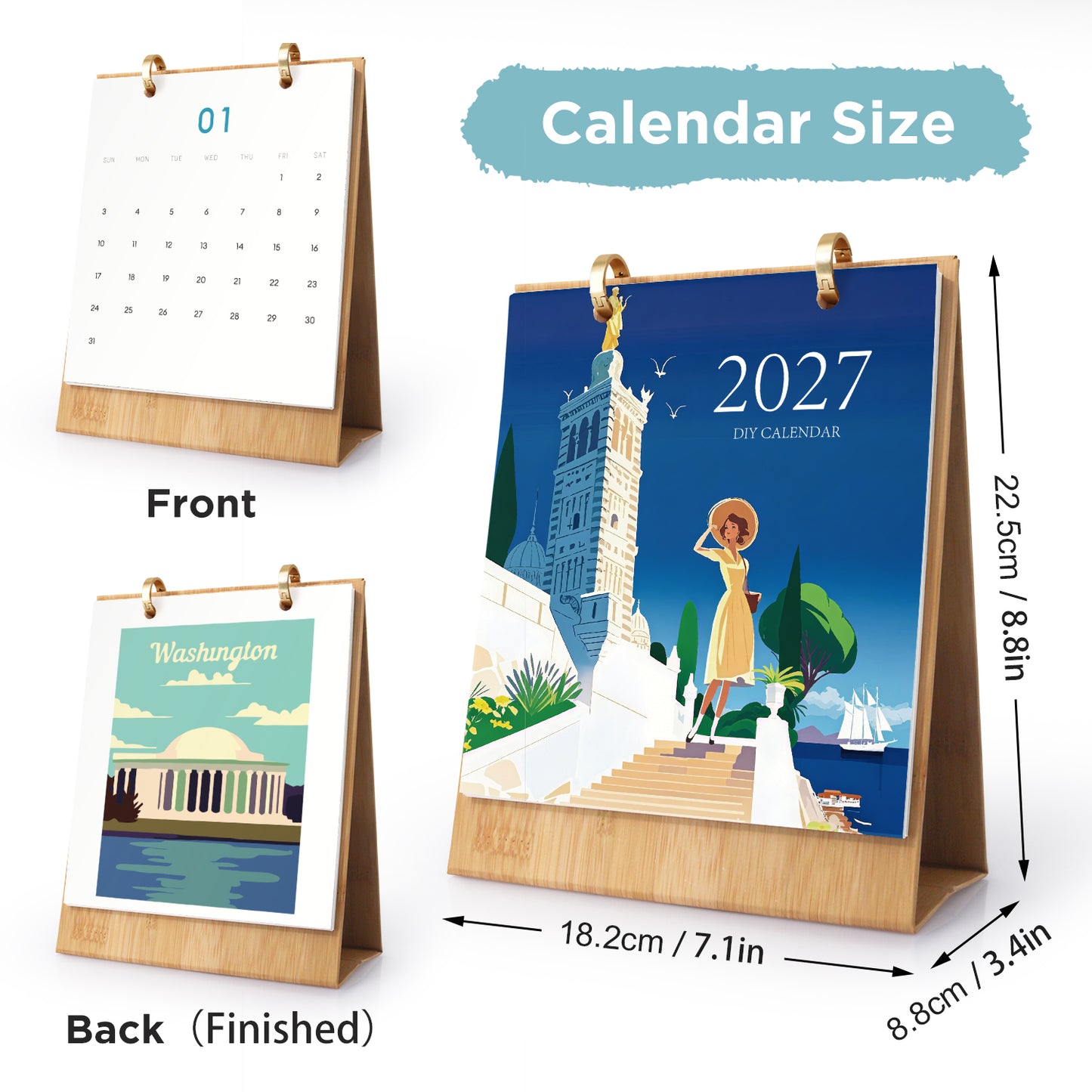 Weltreise-Edition – 2027 Malen nach Zahlen Tischkalender